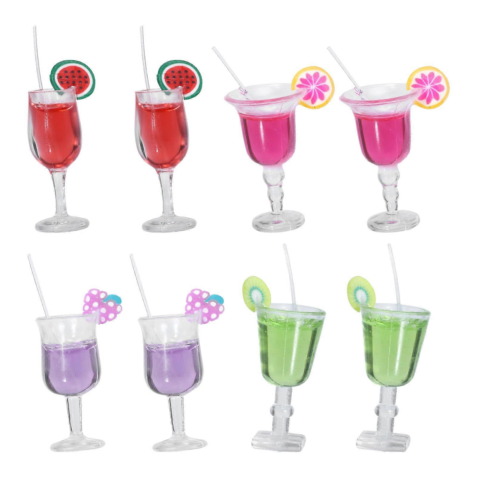 Assorted Color Mini House Models Resin Miniature Toy Decor for DIY and Photo Props 8pcs
