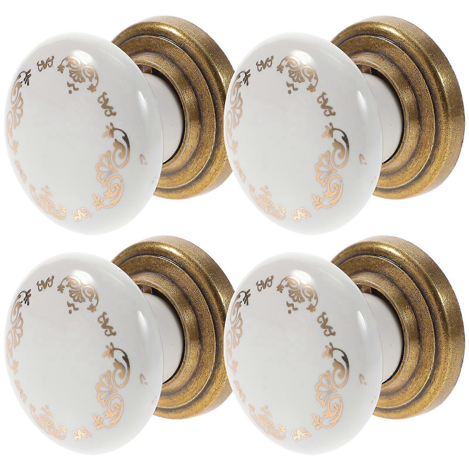 Drawer Handle Kitchen Cupboard Pulls Ceramic Easy Installation 4x4x3CM 4Pcs