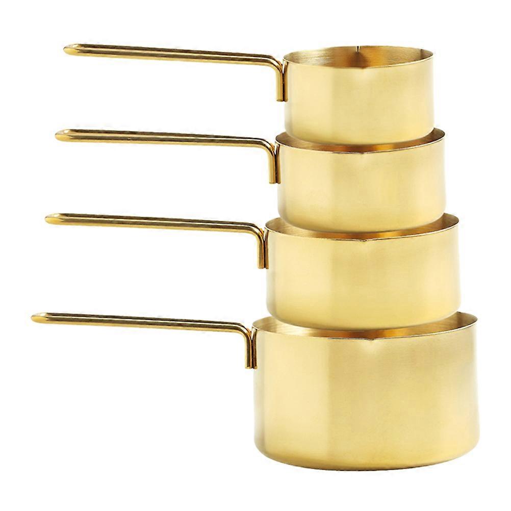 Tablespoon Measure Golden Measuring Spoons for Kitchen Baking and Coffee Preparation 4Pcs
