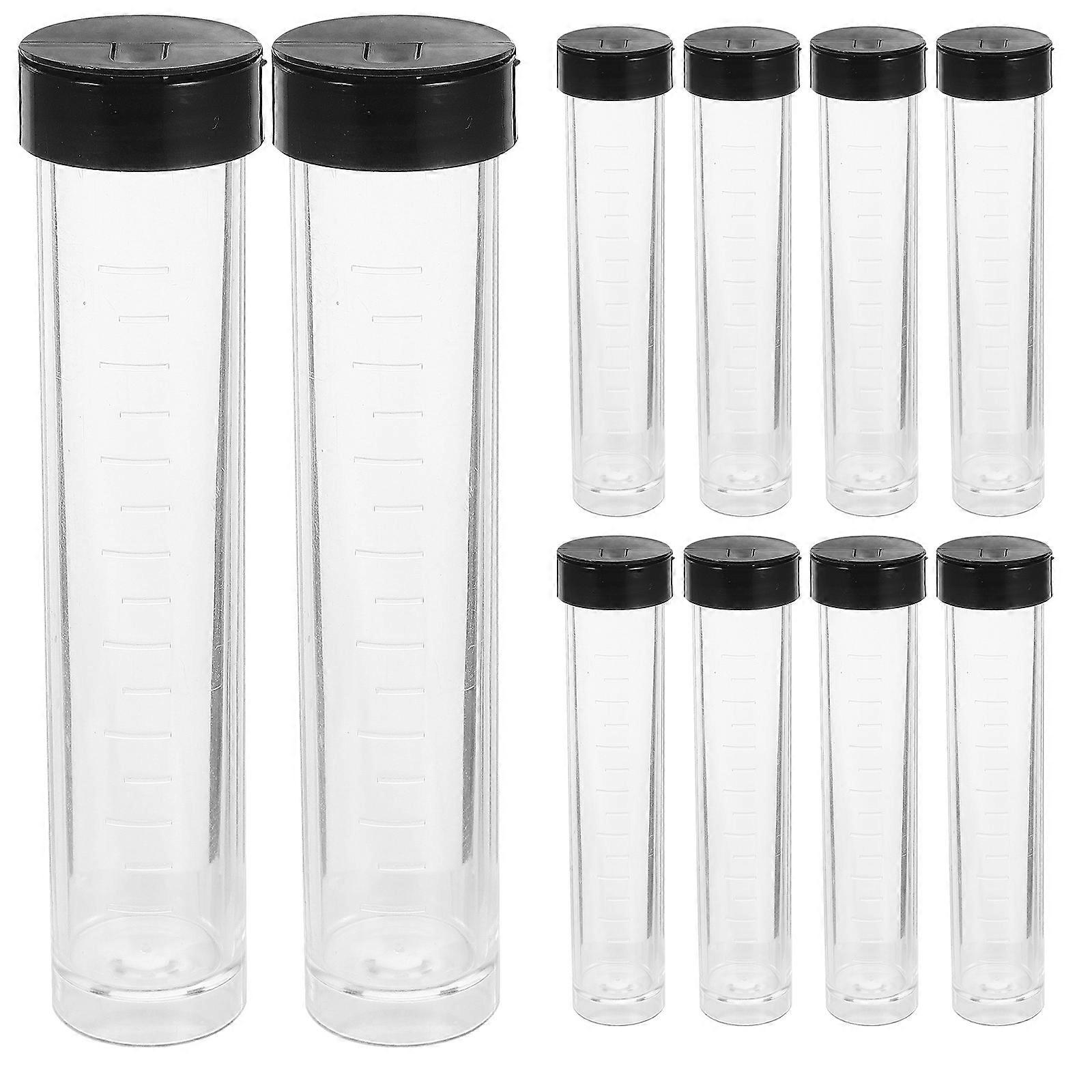 Small Clear Plastic Tubes Reusable Storage Containers With Lids For Craft Storage 10.50X2.30X2.00CM 10Set