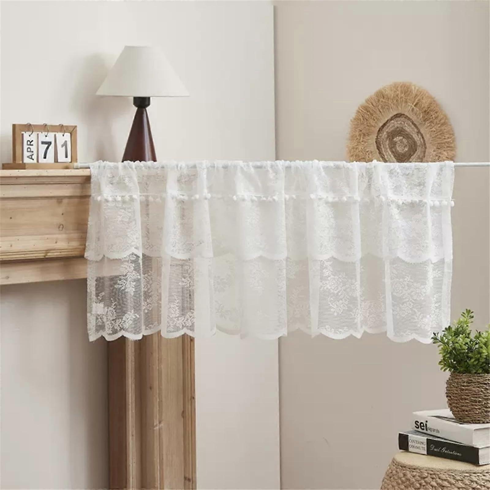 Net Curta Modern, Bistro Curtain, White Lace, Half Curta, Window