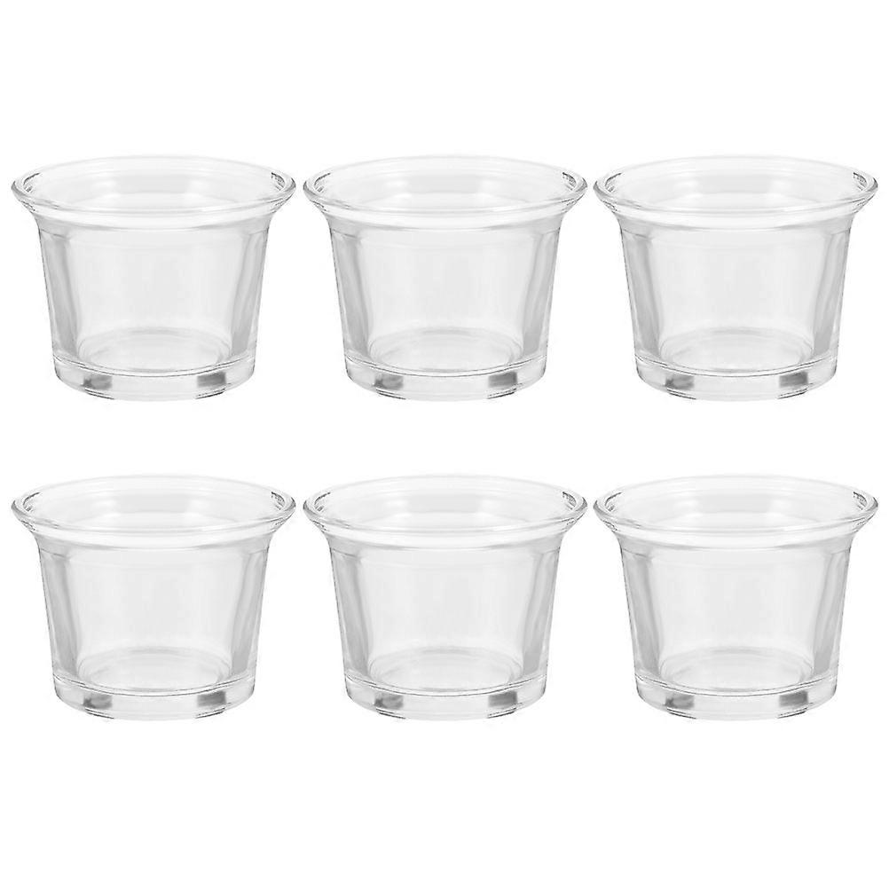 Votive Candles Holders Glass Container Storage Jar Cafe 6Pcs