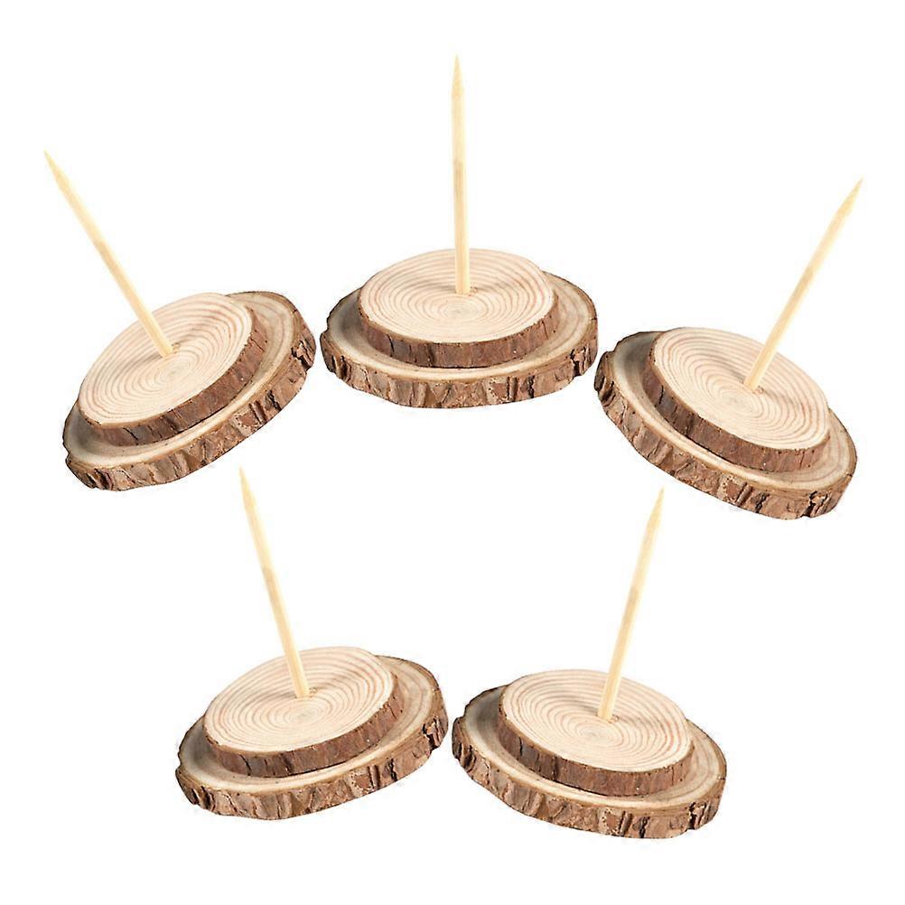 Wood Tree Stand For Artificial Trees Round Shape Holiday Decor Beige Color 10.00X9.00X9.00CM 5Pcs