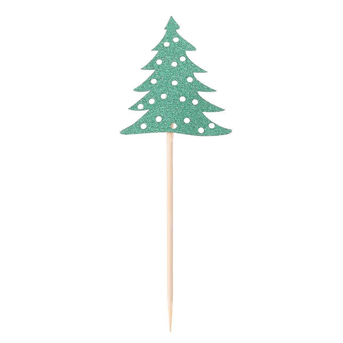 Christmas Tree Shaped Cake Toppers Cupcake Picks for Party Festival 10Pcs
