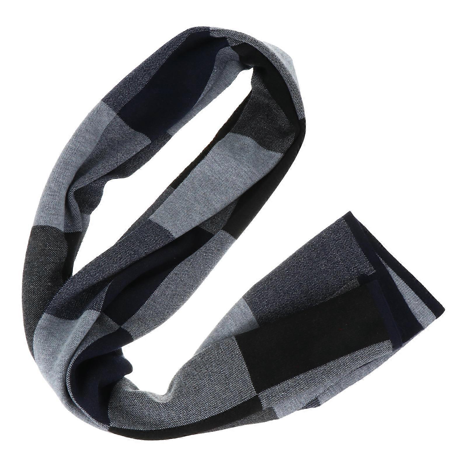Mens Scarf Knitted Plaid Warm Scarf Fashion Man Scarf Winter Rectangular 1Set