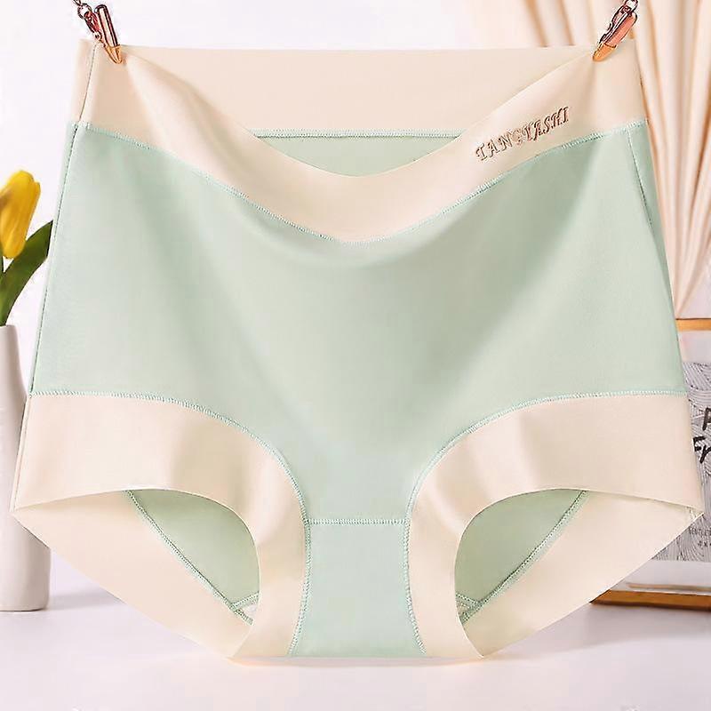High Waist Plus Size Underwear Panties Women's Seamless Underpants Breathable Comfort Ice silk Briefs