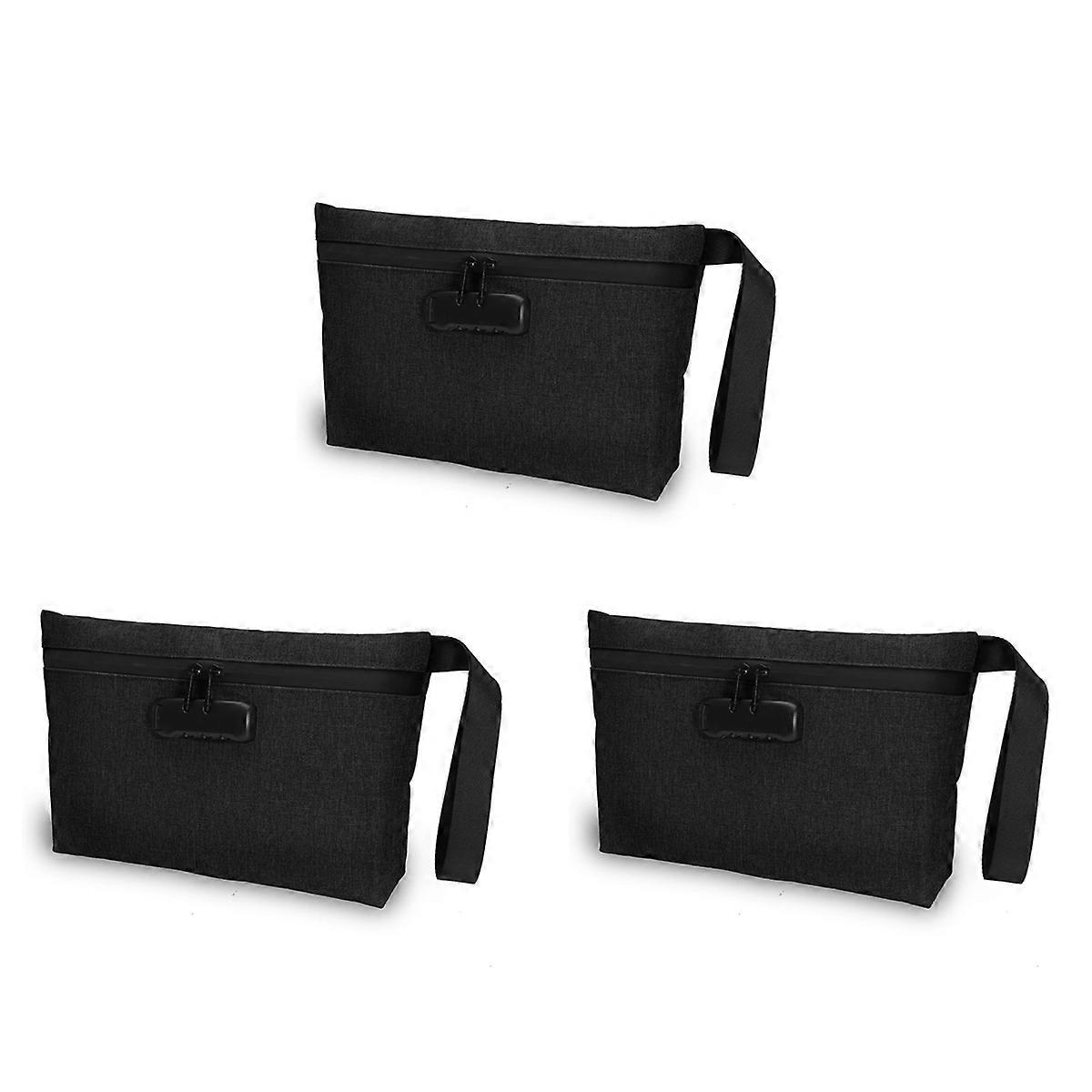 Money Bag with Lock, Lockable Cash Bag, Waterproof Bank Bag with Zipper and Lock for Cash, Cell Phon