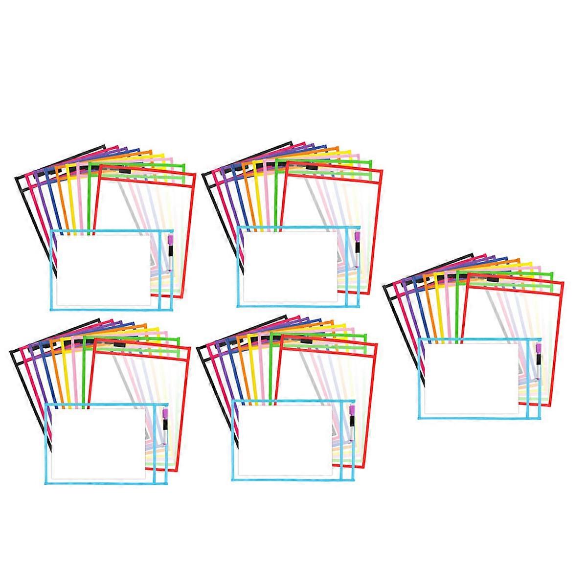 10PCS Dry Erase Pockets, Extra LargeReusable Dry Erase Pocket Covers