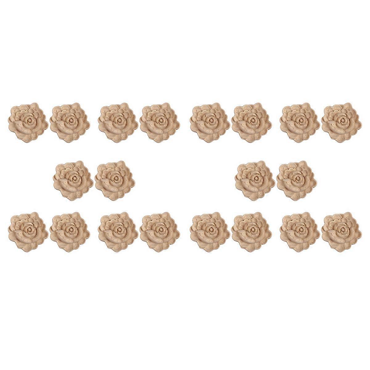 Decor Cabinet Door Solid Decals Flowers Pattern Carved Wooden