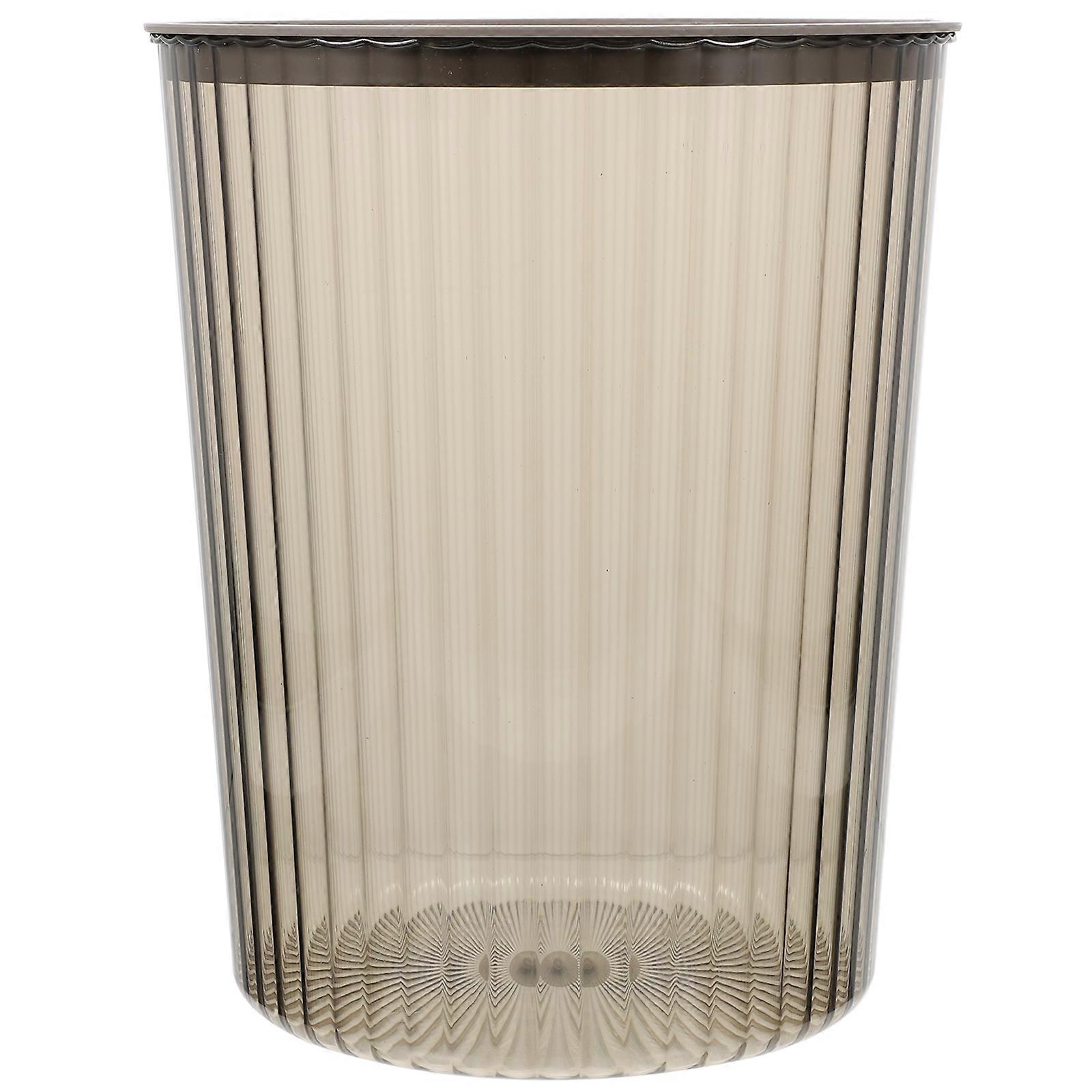 Decorative Trash Can Waste Storage Basket Round Shape Large Capacity For Home Use Grey 1Set