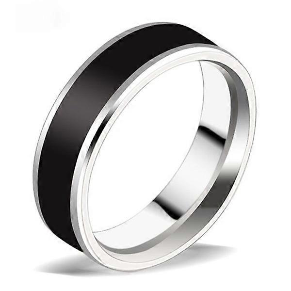 Mode smykker sort titanium band rustfrit stål ring 6mm bredde