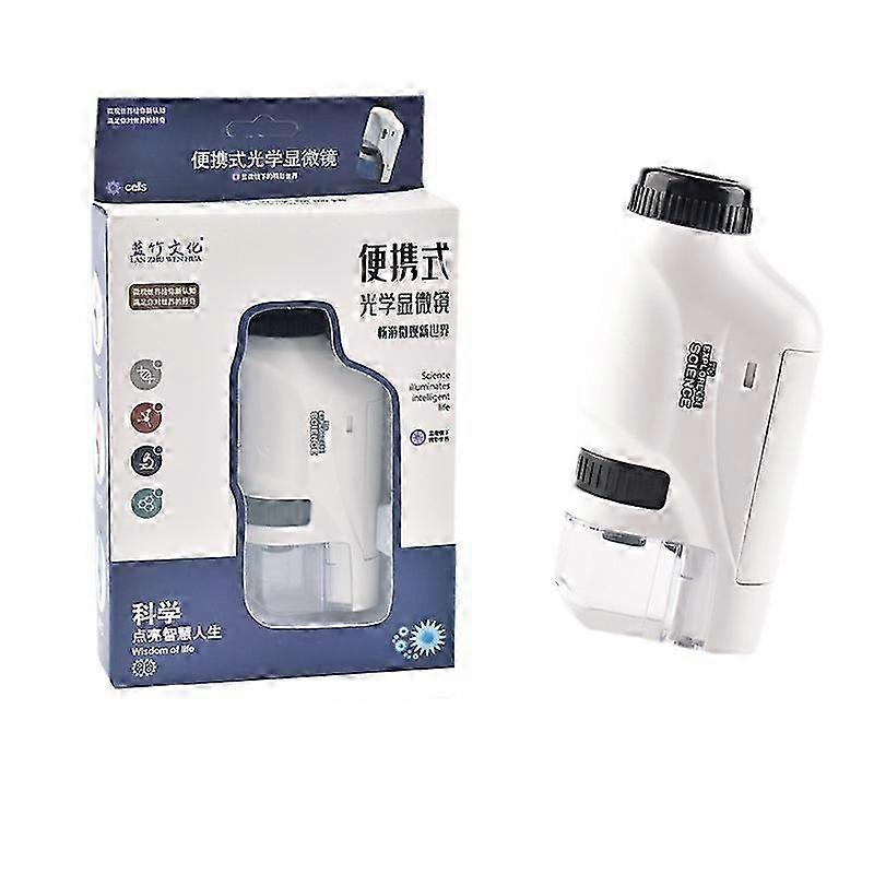 Portable Mini Pocket HD Microscope with LED Light for Children's Educational Use