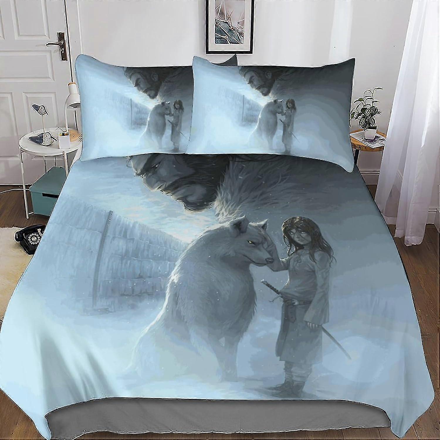 Conjunto de Capa de Edredom Fantasia, Conjunto de Cama de Microfibra de 3 Peças com Fronhas, Capa de Colcha com Zíper ijƷ