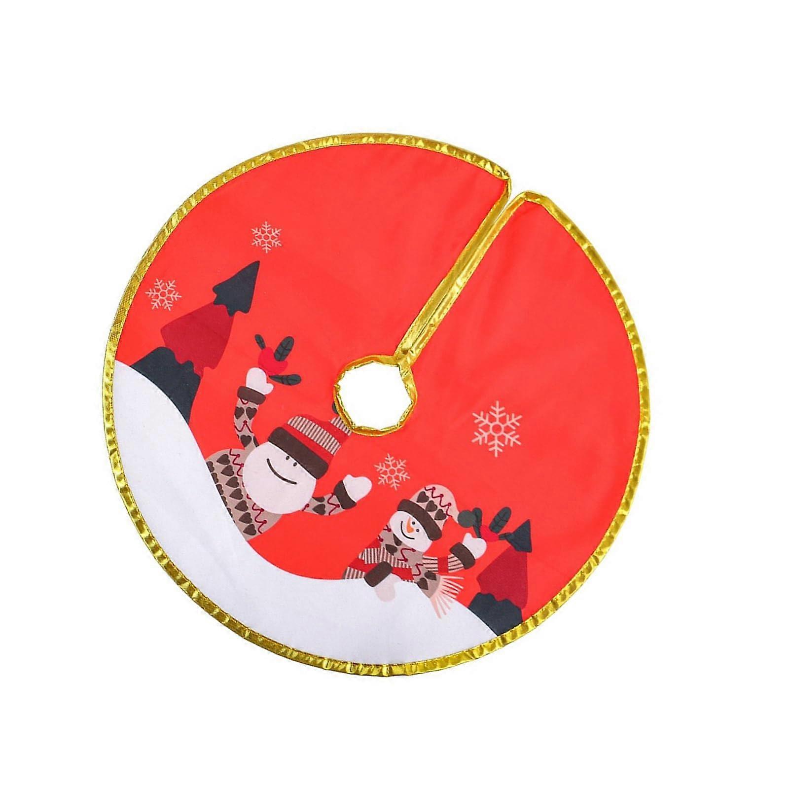Elegant Christmas Tree Skirt with Gold Trim - Festive Holiday Tree Cover for JJ319 Model, 48-inch Size, Luxurious Design