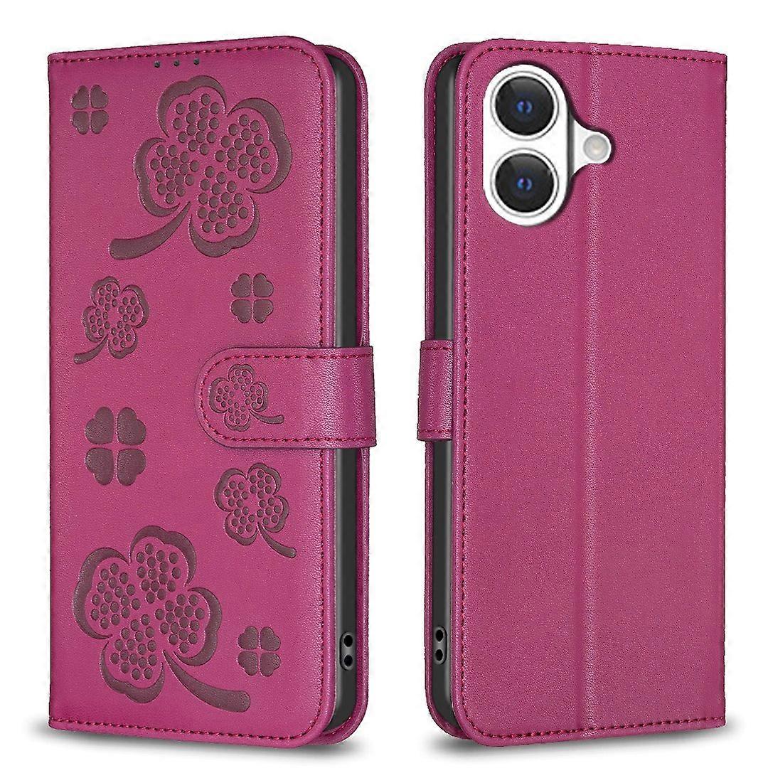 For iPhone 17 Case Clover Pattern Wallet Stand View Leather Phone Cover