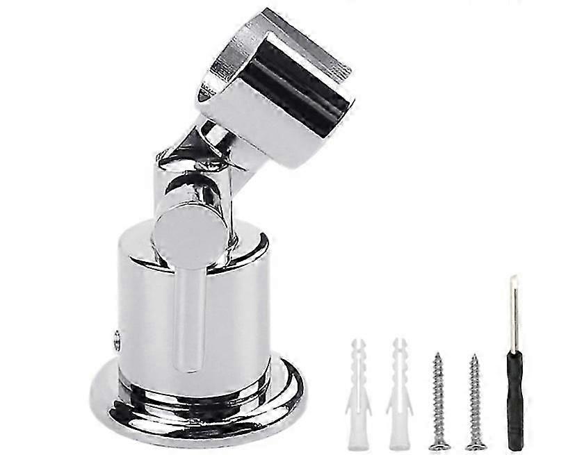 Shower Head Holder, 180 Degree Shower Bracket, Adjustable Universal Shower Head Holder, Adjustable Shower Head Holder, Chrome, Compatible with Most Sh