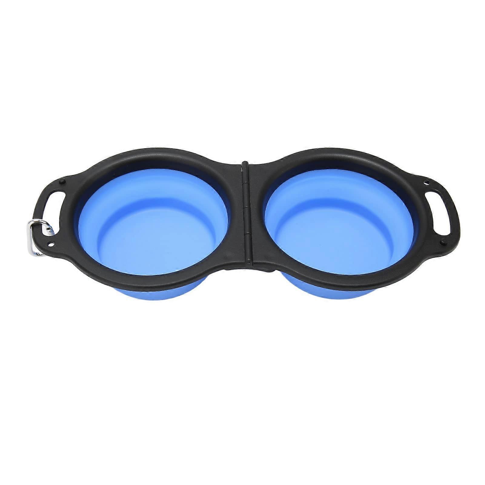 2-in-1 Portable Pet Food and Water Bowls, Thickened PP and TPE Material, Safe Odorless Design for Dogs and Cats