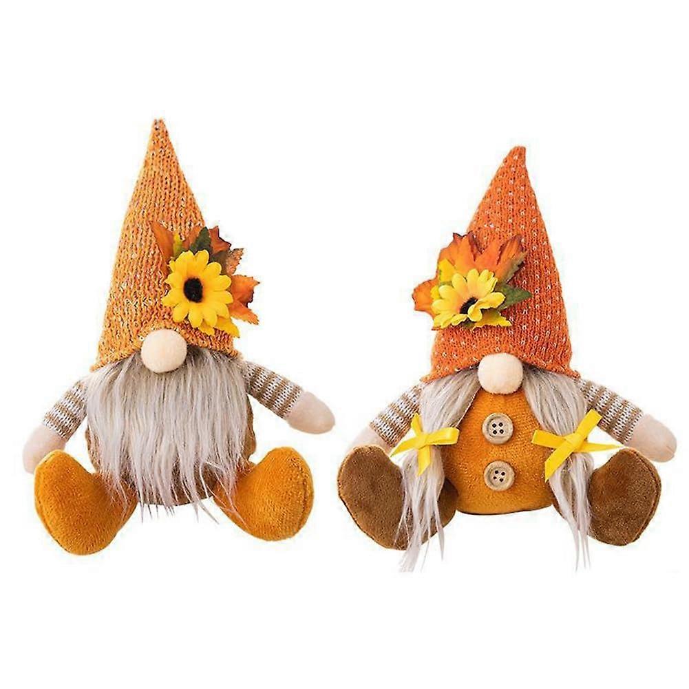 Thanksgiving Decoration Harvest Time Maple Leaf Straw Hat Rudolf Short-Leg Puppet Kobold Dwarf Puppet
