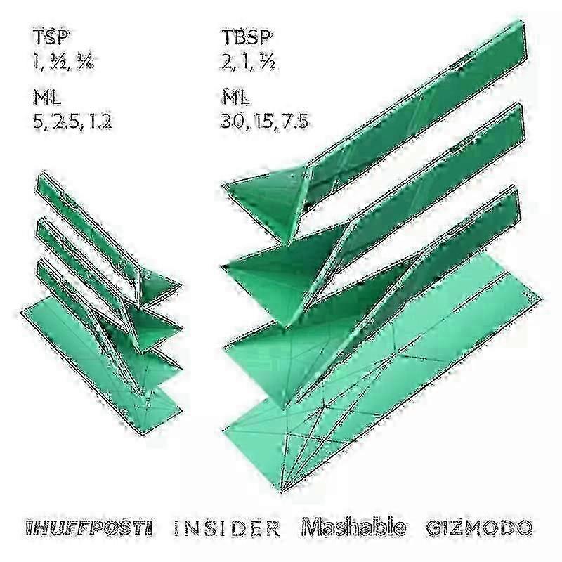 3-in-1 Measuring Spoons with 6 Different Sizes, Flat Design