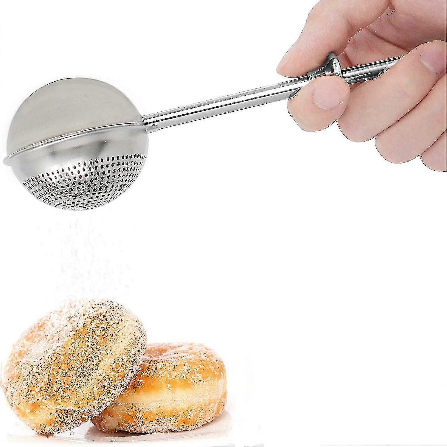 Mel duster for baking, rustfritt stål pulverisert sukker duster