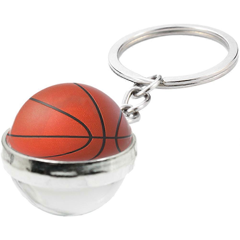 Sports Ball Pendants Key Pendant Simple Design Orange Color Key Accessory Metal Soccer Key Pendants 8.00X2.00X2.00CM 1Pcs