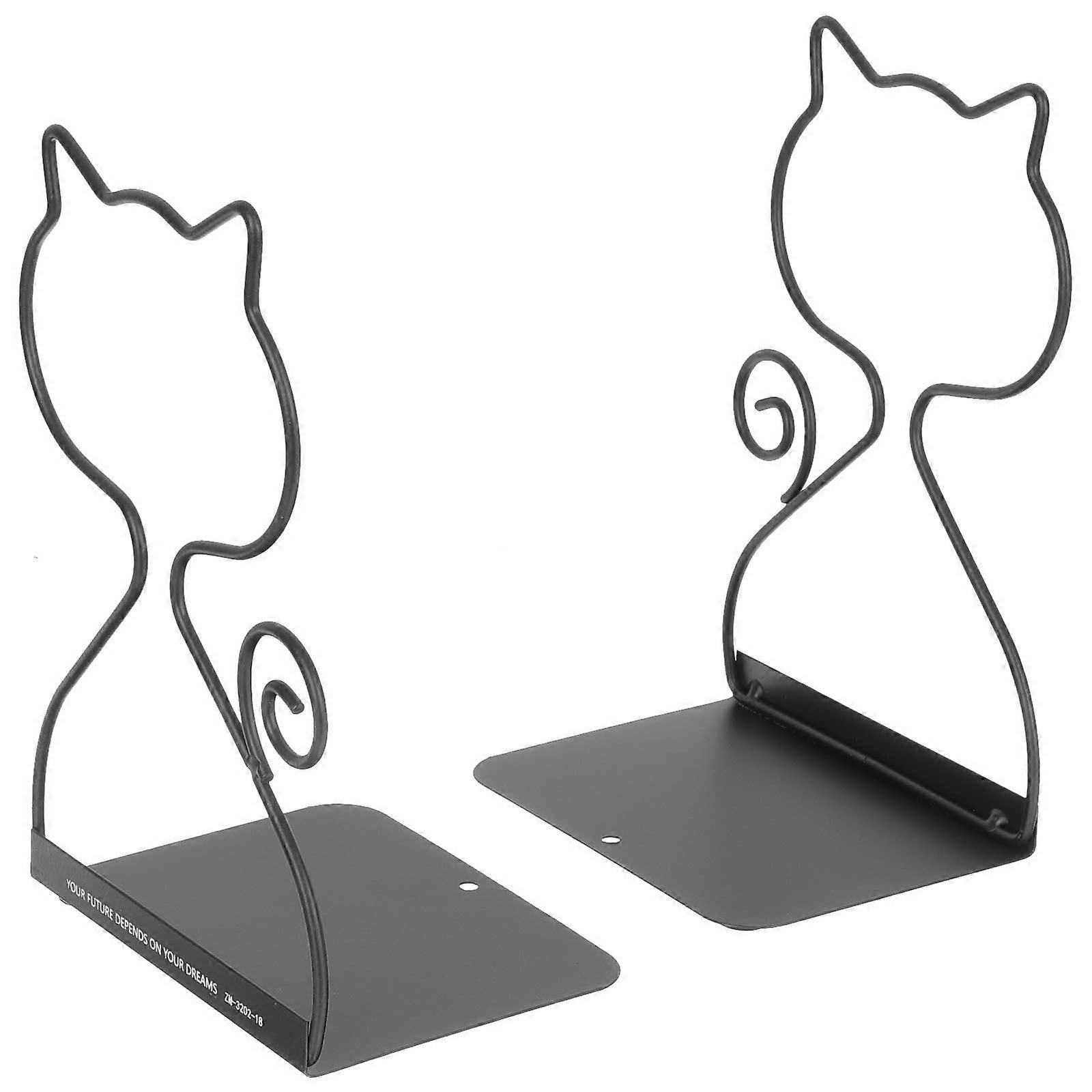 Metal Book Holders   Sturdy Desk & Shelf Bookends, Non Slip Design for Home Office Library, 2pcs Polished File Organizer