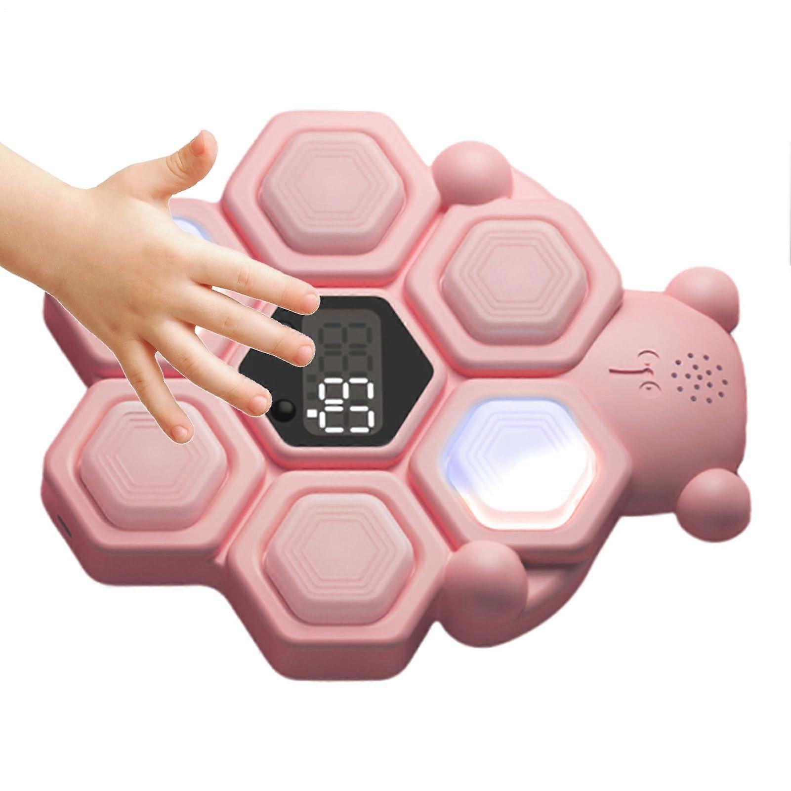 Bounce sports toy, touch jump training counter, LED display interactive trainer for kids, teens at home, pink