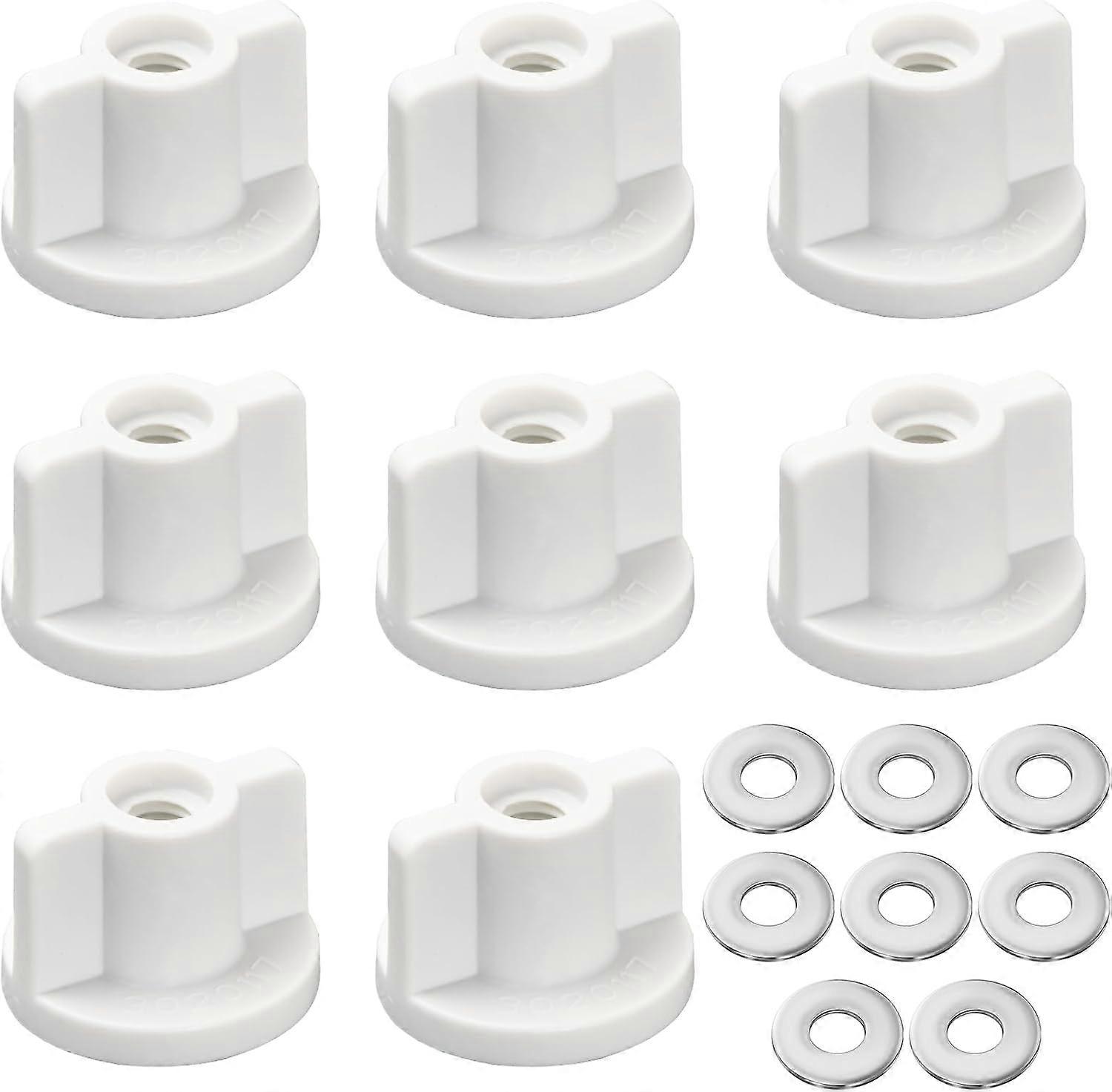 8Pack Toilet Seat Fixings - Thread - Back Nut & Washers - Top Mount
