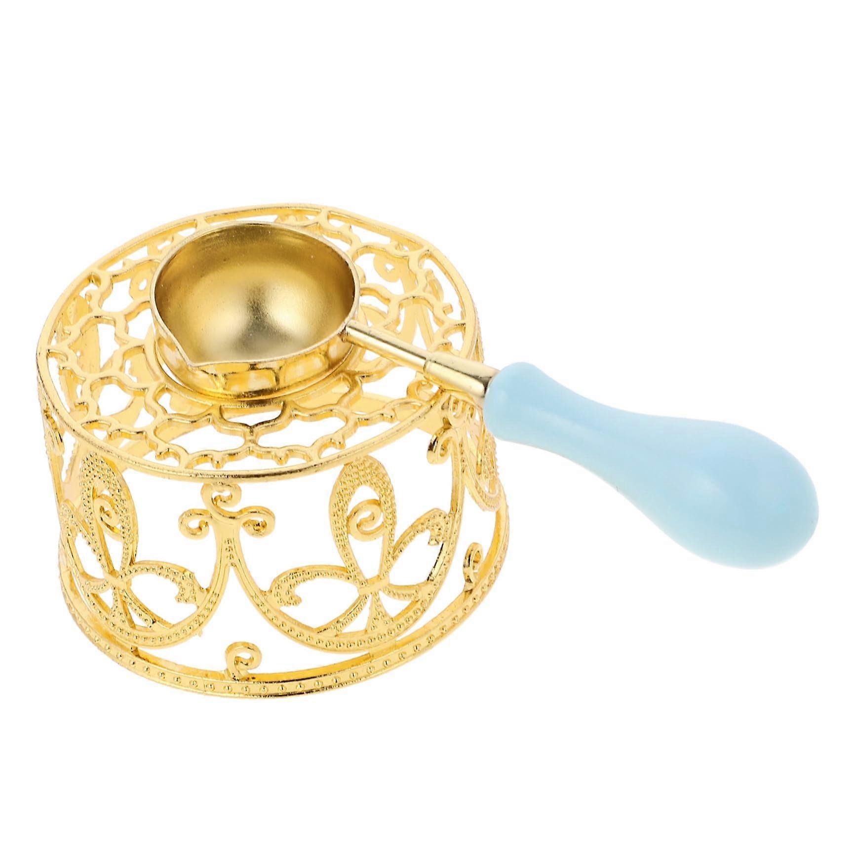 1Satz Retro Style Wax Seal Melting Stove Kit Portable Metal Design Lacquer Wax Warmer Spoon for DIY Crafting Invitations
