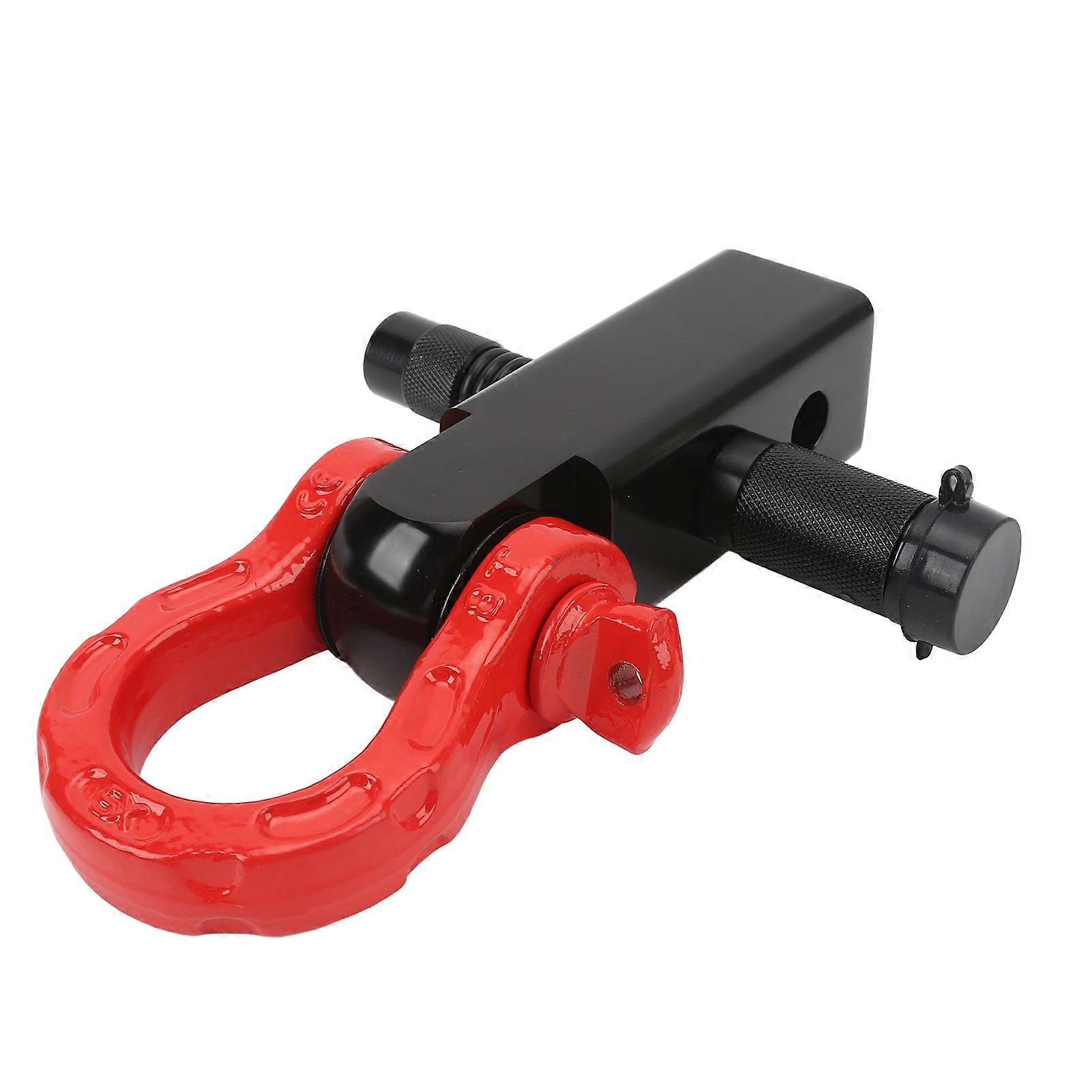 2 Inch Shackle Hitch Receiver with 5/8in Lock Pin and 3/4in D Shackle 45,000 Lbs Break Strength for Vehicle Recovery