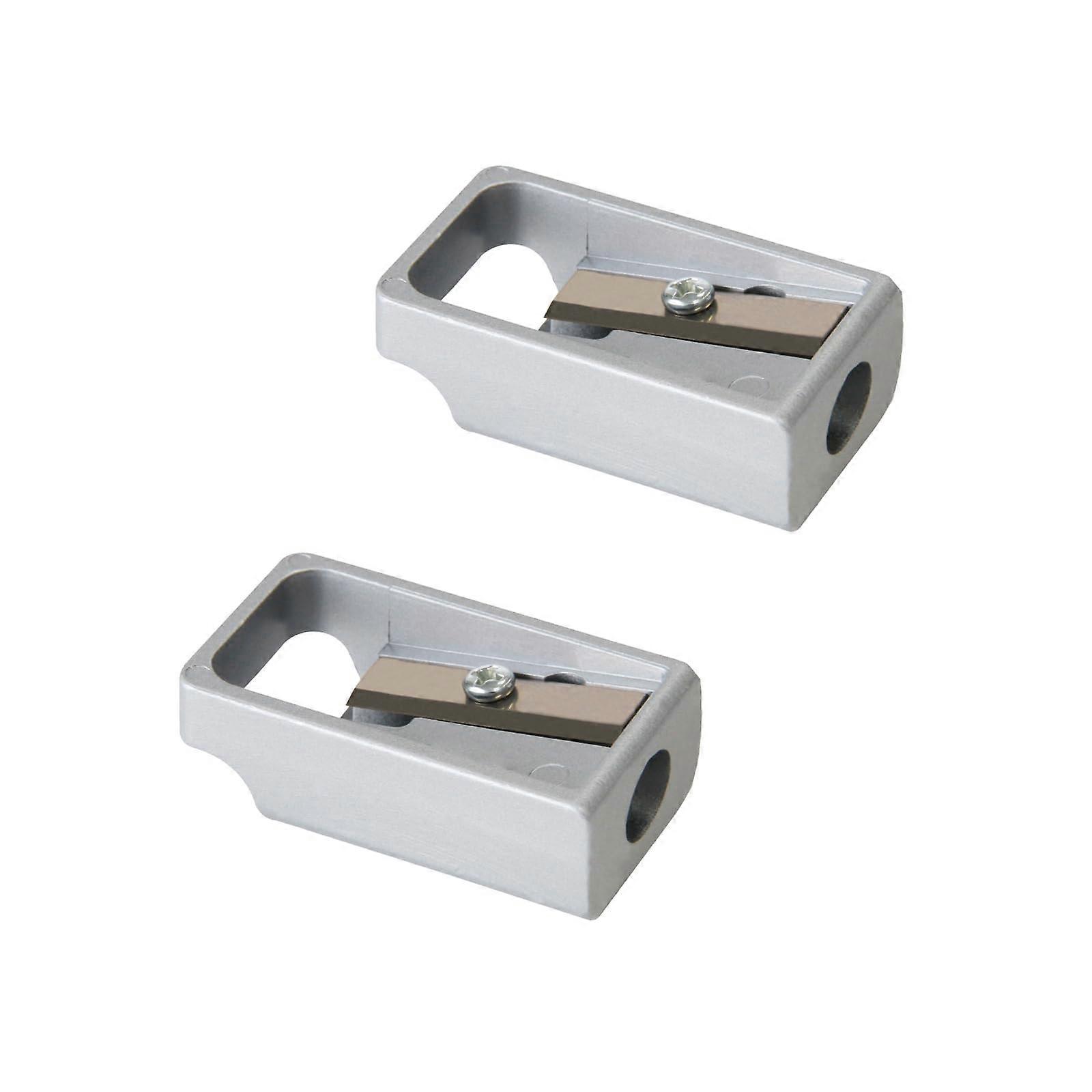 Metal Pencil Sharpener Single Hole Zinc Alloy Manual Pencil Sharpener for Home School Office (Square)