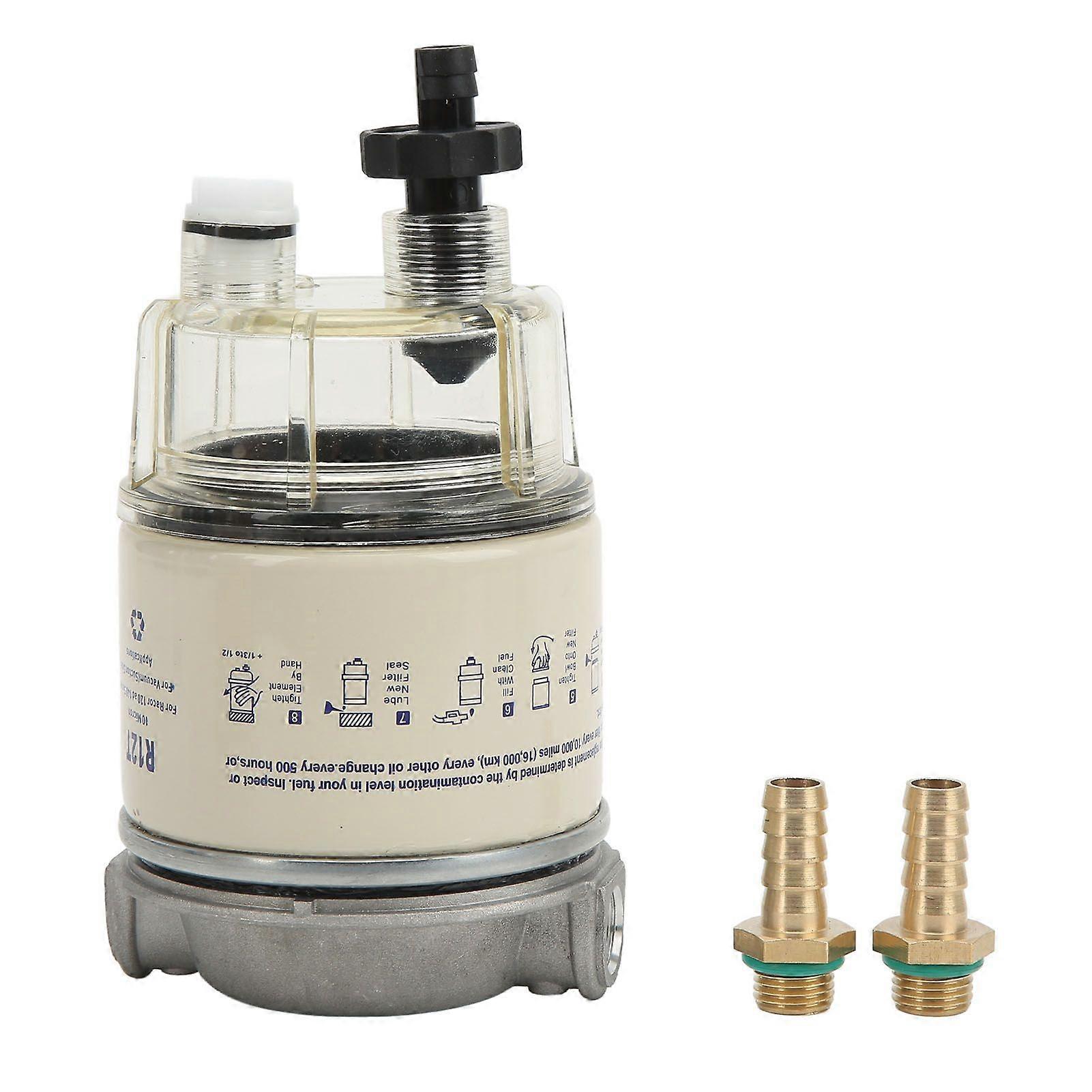 Fuel Water Separator 30 GPH R12T 10 Microns Filter Rating Electrostatic Powder Coating for Speedboat