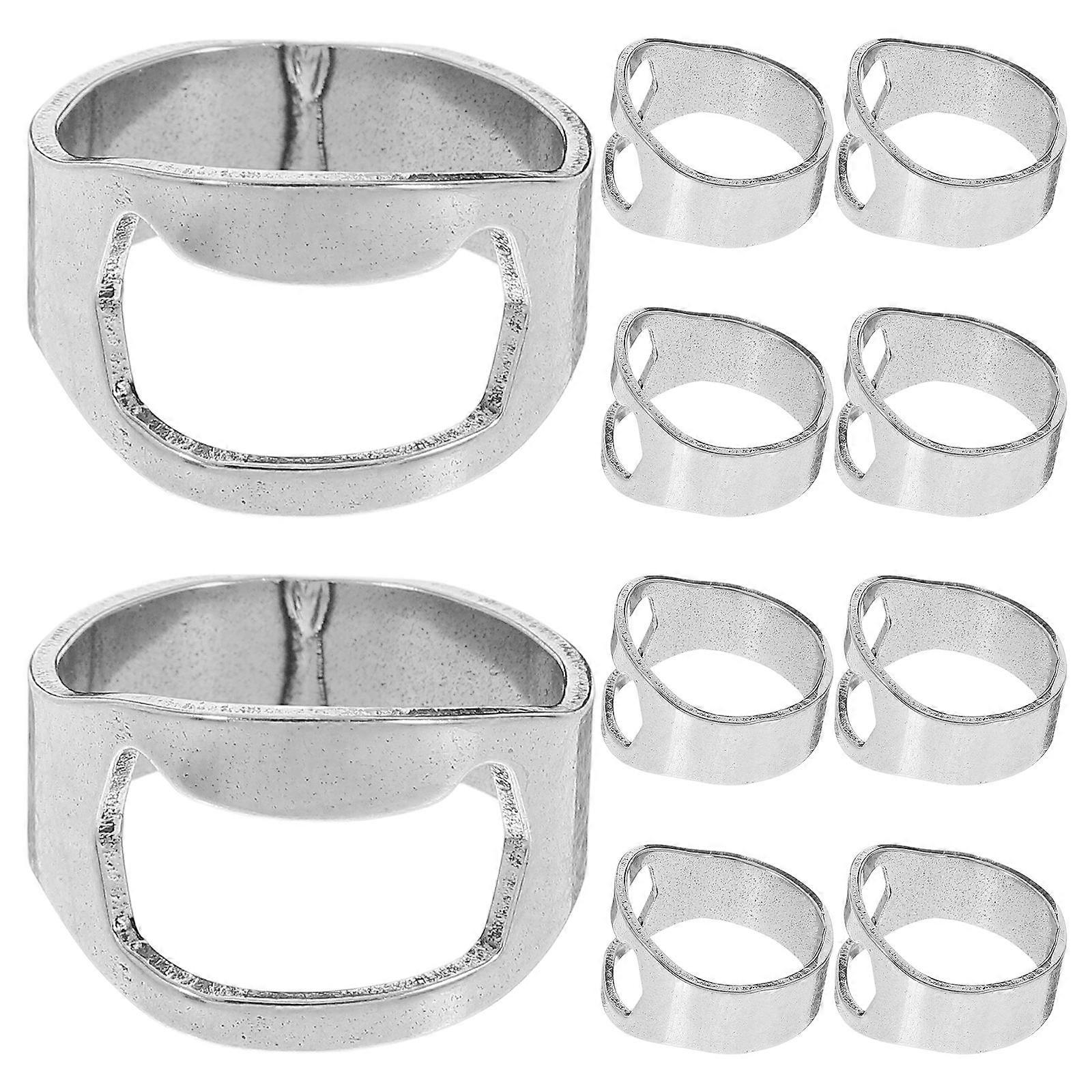 Creative Stainless Ring Shaped Design Opening Home Tools Silver 2.2 x 2.2 x 1.5 cm 10Pcs