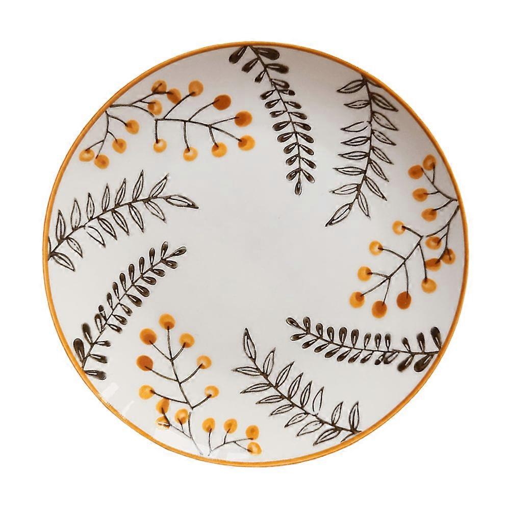 Decorative Serving Platter Ceramic Salad Plate For Restaurant Use Orange Ceramic Plates 20.5x20.5cm 1Pack