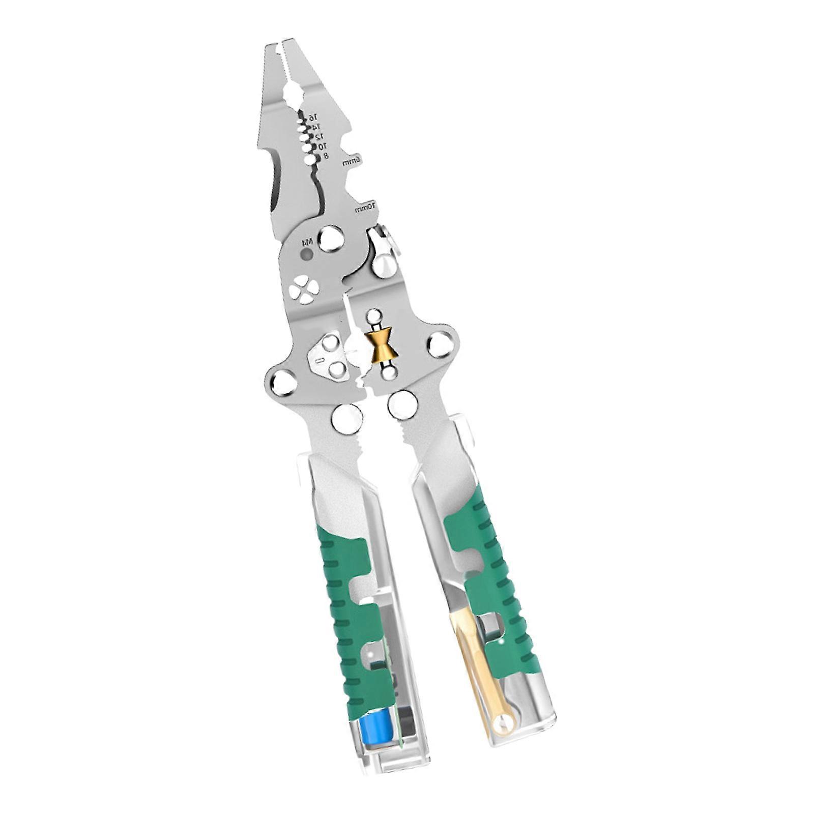 Electric Stripping Pliers Cutter Tool Efficient Wire Cutting & Stripping for Home Maintenance Smooth Function Switching Multicolor