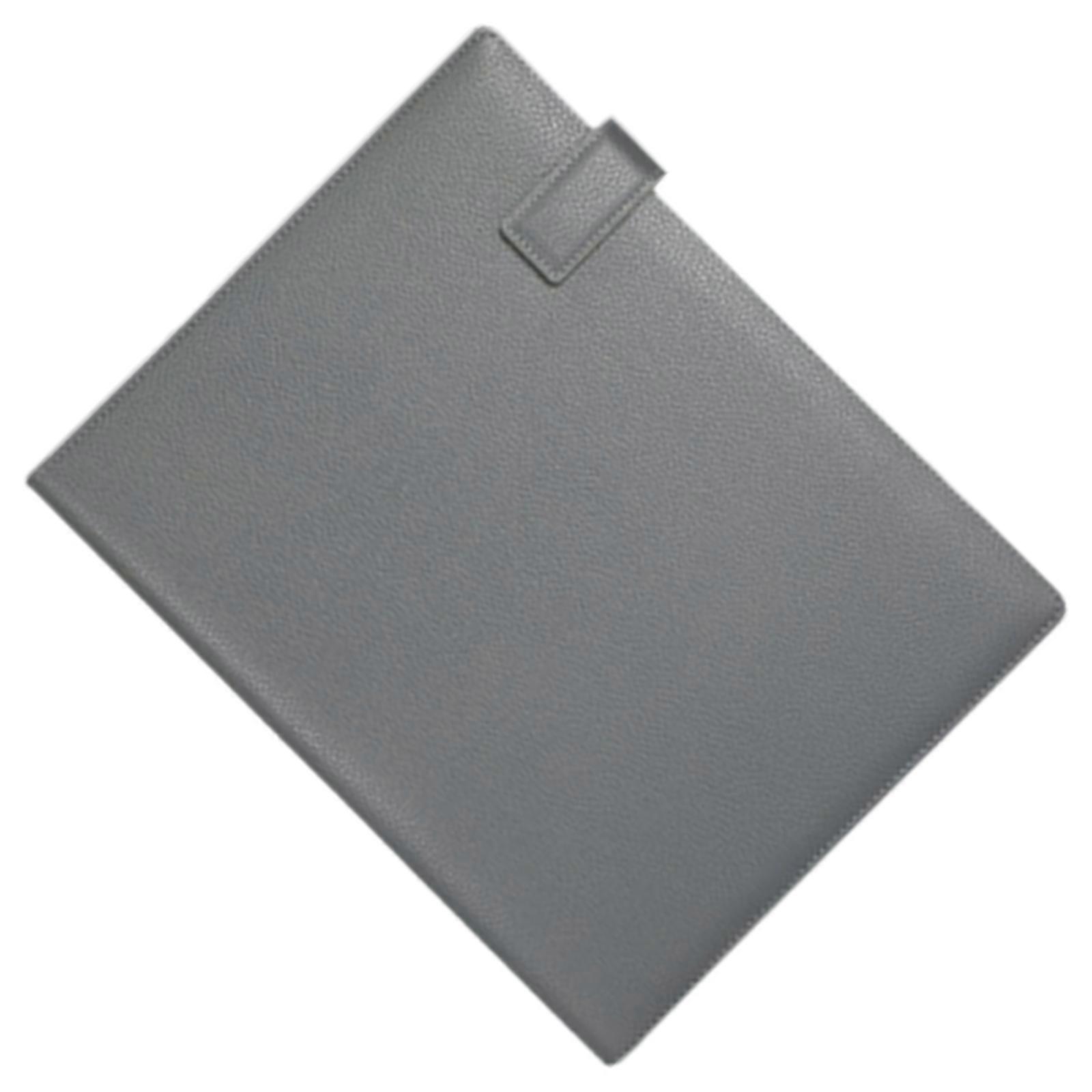 Leather File Folder Magnetic Closure Document Organiser Case Conference Folder with Writing Board for Office 250x320mm  Grey