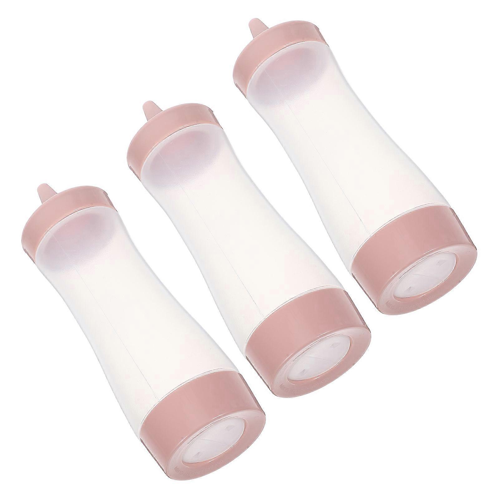 Squeeze Bottle Condiment Dispenser for Controlled Use 3Pcs Pink