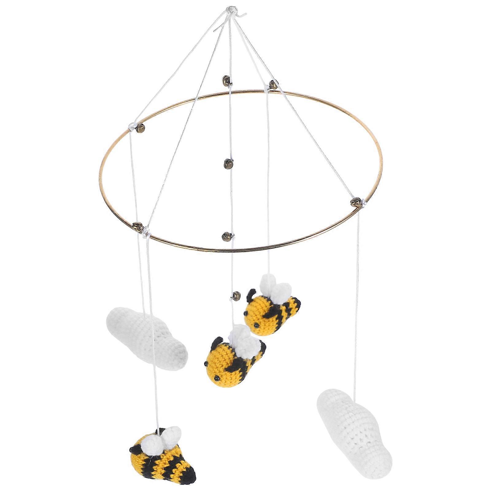 Knitting Bee Hanging Decor, Scandinavian Style Wall Ornament for Home, Bar, Restaurant – Delicate Craftsmanship, Reusable Material, Unique