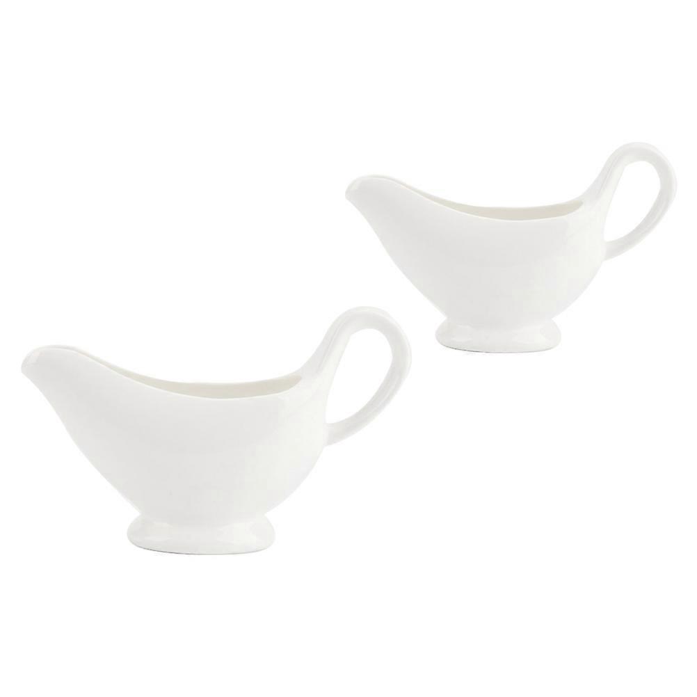 White Ceramic Gravy Boats for Kitchen Use Healthy and Sauce Bowls 2 Pieces