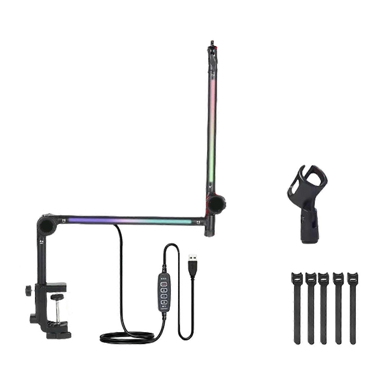 Support de microphone à bras articulé robuste avec éclairage, support universel pour la plupart des microphones, multicolore.