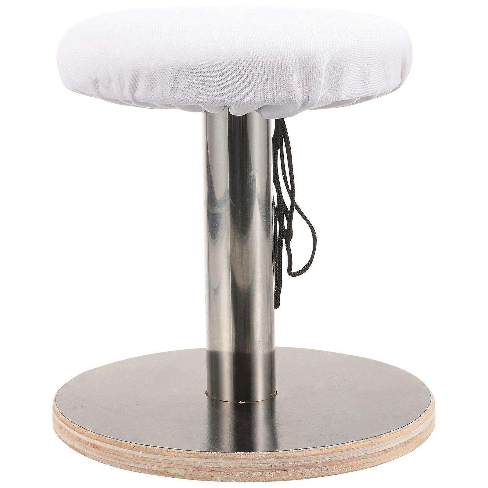 Wooden Round Ironing Stool for Home Use White Wood Material 7.9 Inches