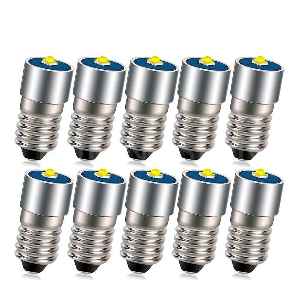E10 LED Bulbs Pack Of 10 4.5V White 2525 3W Replacement Lamp Upgrade For Headlight Torches
