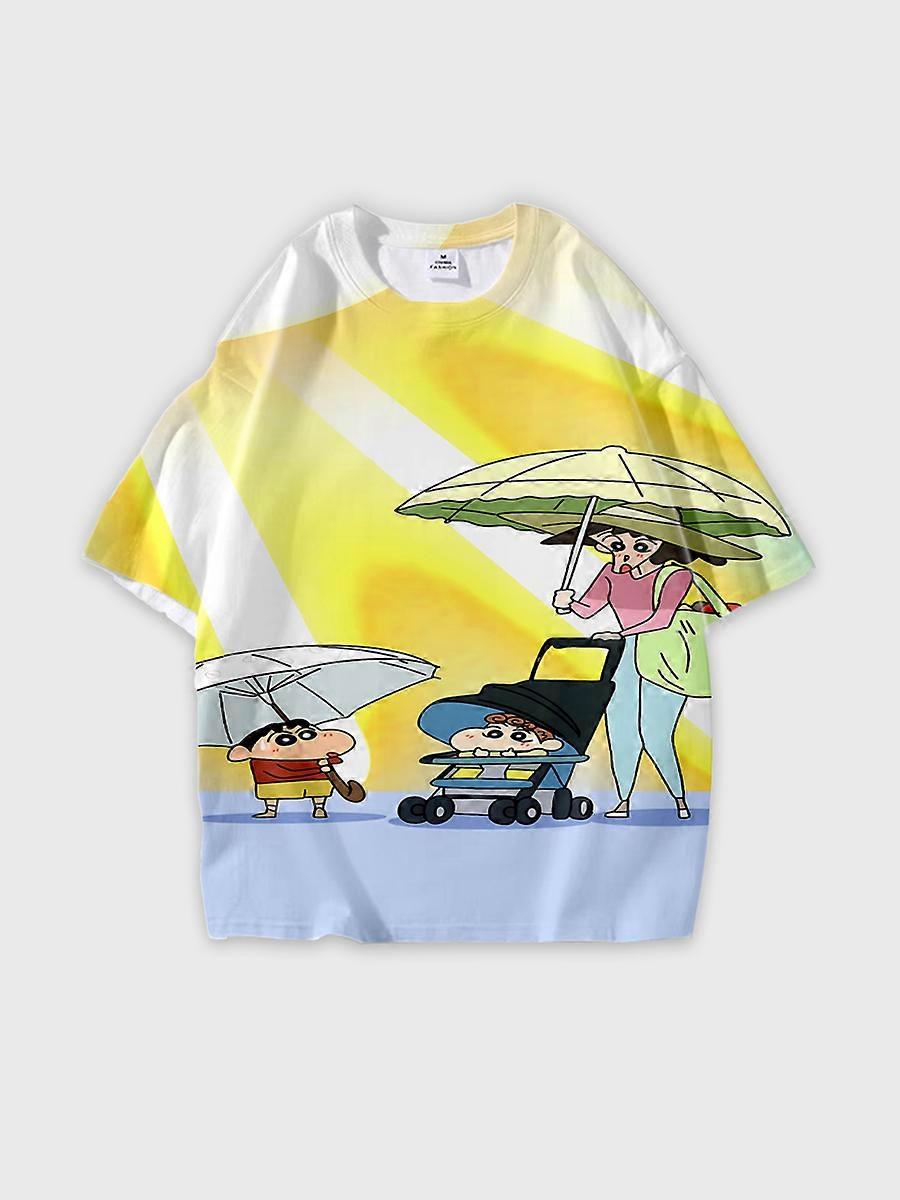 T-shirt round neck Cartoon Pattern loose short sleeve B1106
