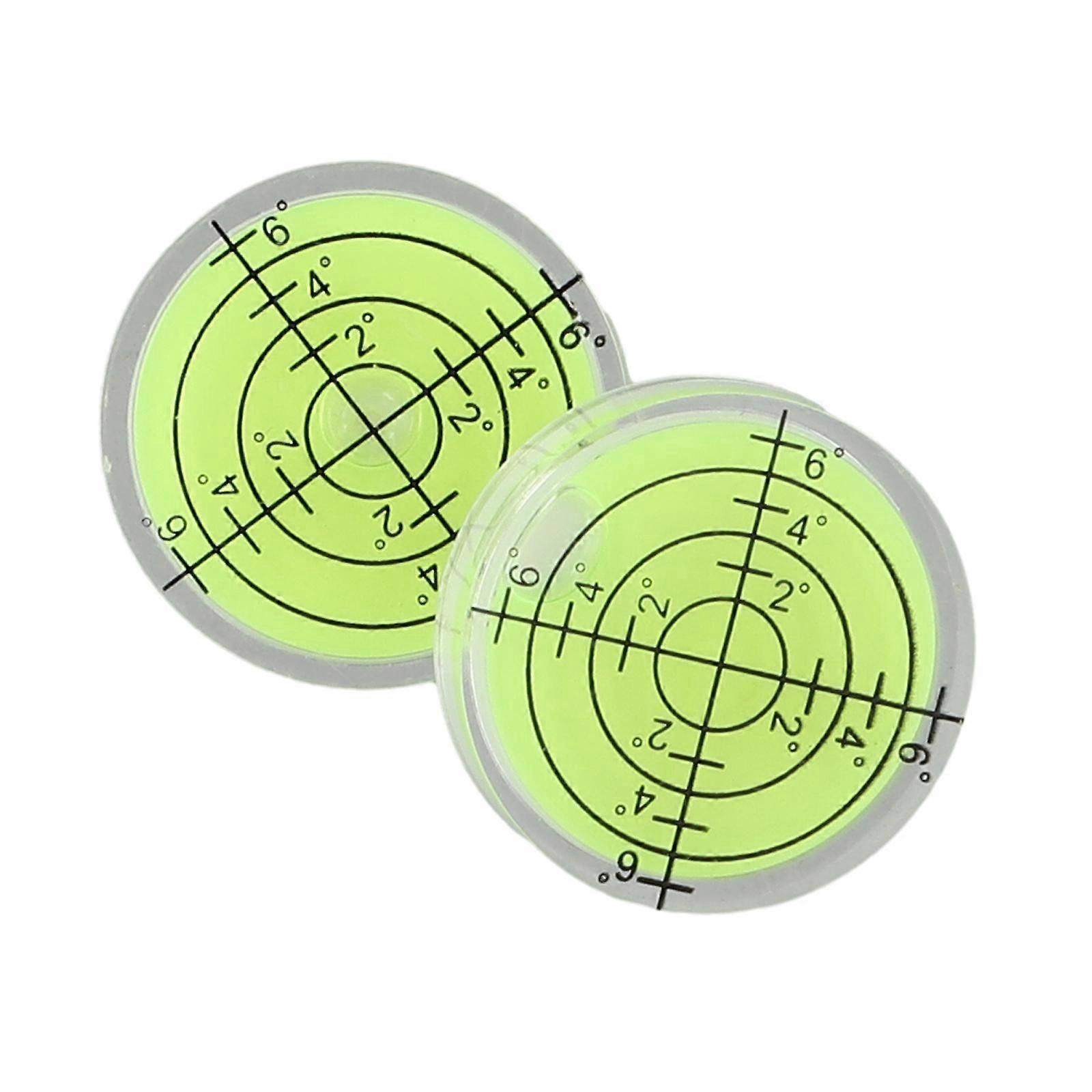 Bubble Level 2pcs 32*7mm/1.26*0.28in Fluorescent Yellow-green