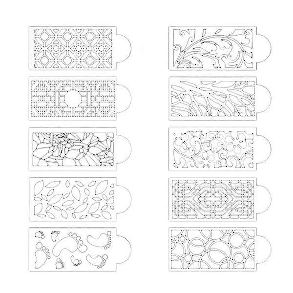 10 pcs cake decorating stencils shape plastic templates spray floral baking decor