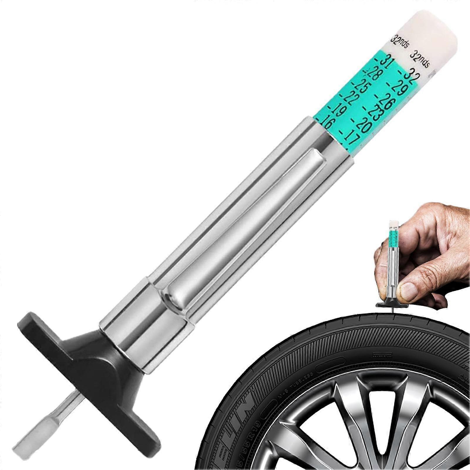 Tyre Depth Gauge Tool - Reusable Colour Coded Tread Depth Gauge with Precise Measurement for Vehicle Safety