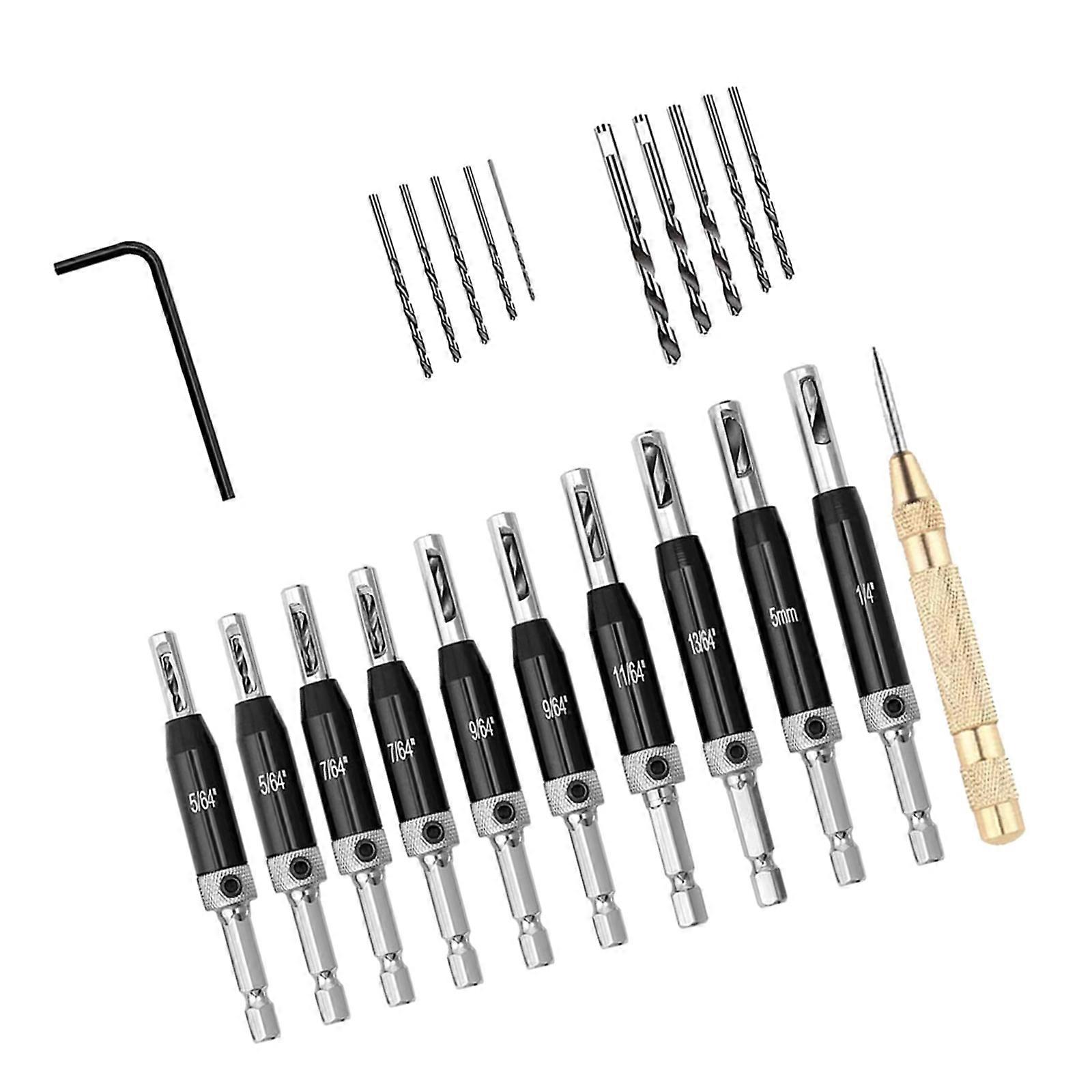Versatile Self Centering Drill Bit Set High Precisions Self Centering Drill Bit for DIY & Professional Hinges Installation Multicolor
