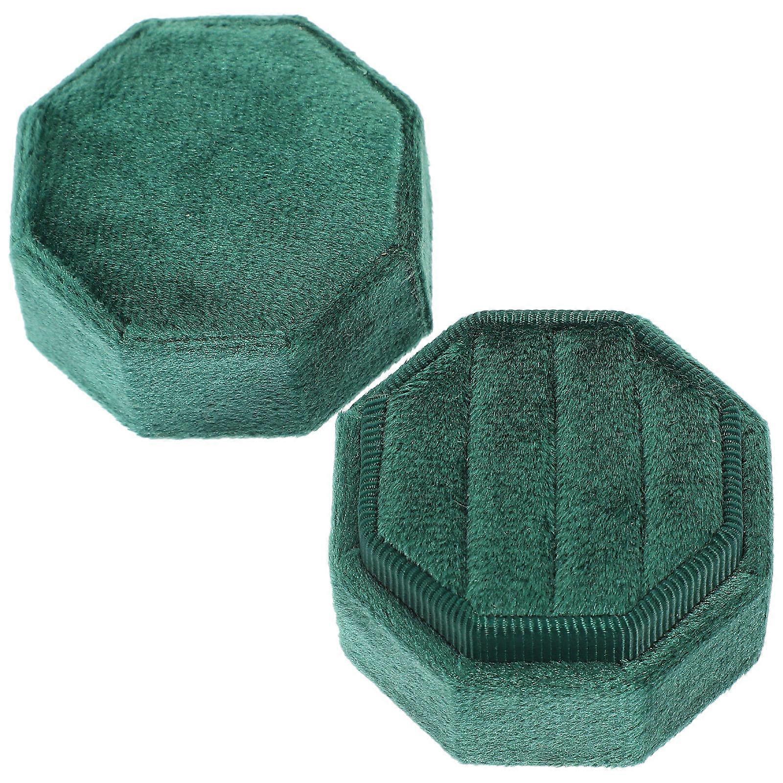 Engagement Rings Box Hexagonal Shape Simple And Practical Display For Valentine's Day 5X5X4.3CM ABS 1Pack