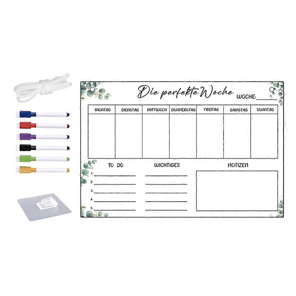 Acrylic Weekly Planner For Fridge Material Classroom Use 30.00X20.00X1.00CM Organization 1 Set