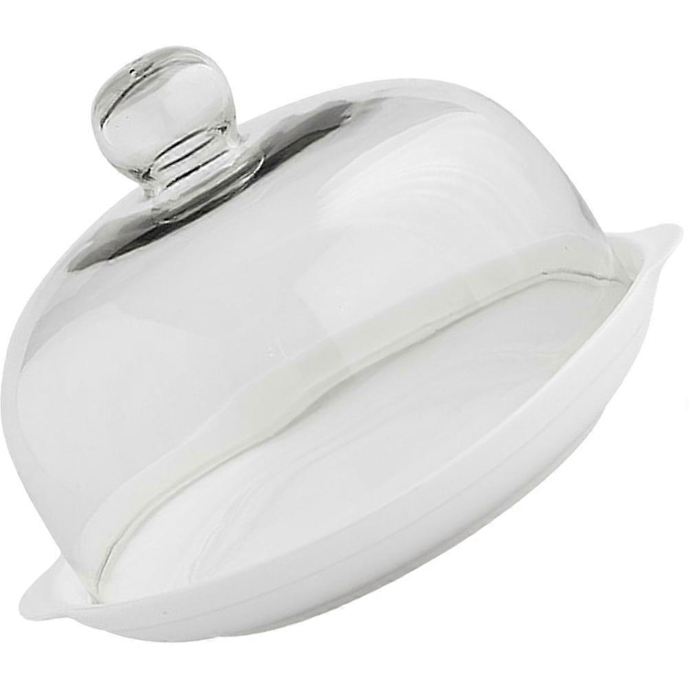 Transparent Cake Plate with Dome for Storage High Grade Ceramic Glass MultiFunction 11.5 Inch